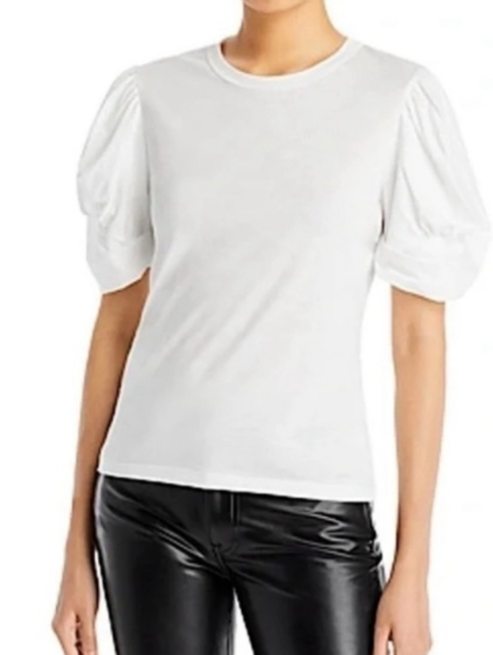 A.L.C. Kati Puff Sleeve White T Shirt XSmall